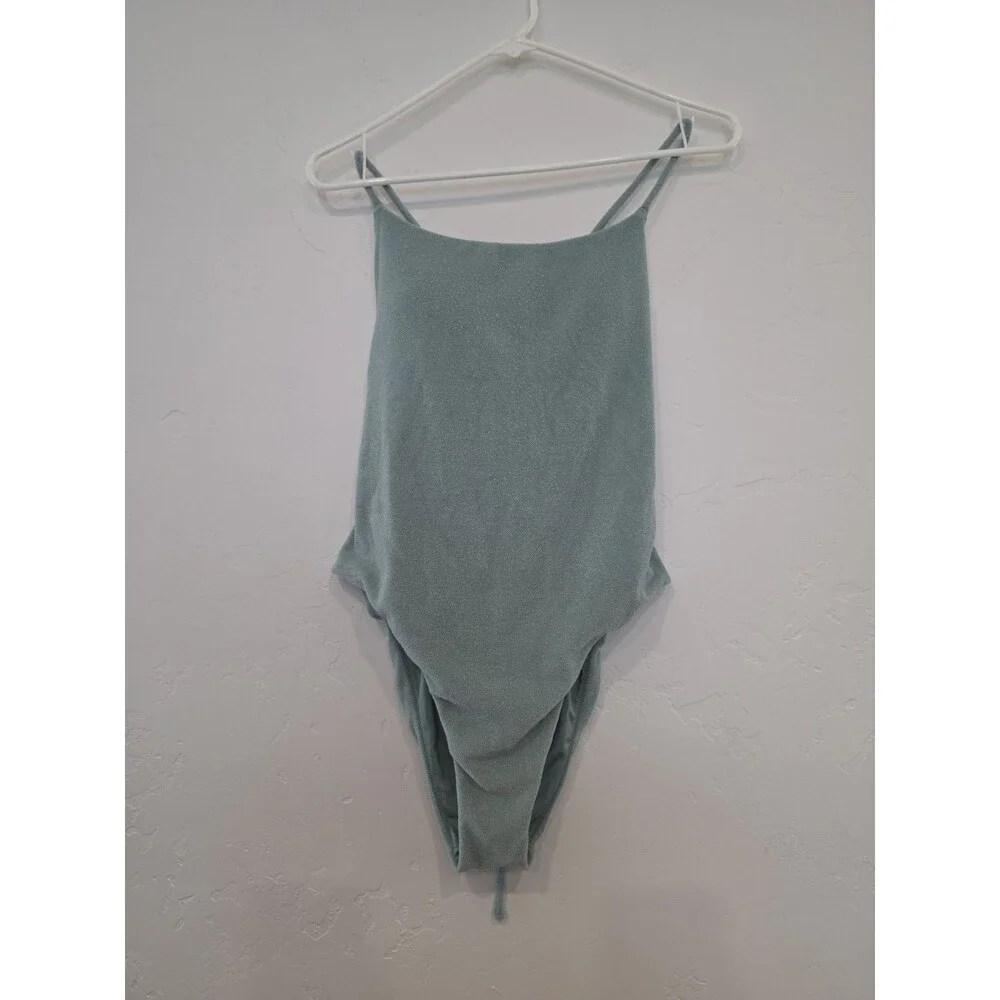 Victoria's Secret Seasalt Green Essential Terry Strappy Back Scoop One-Piece...